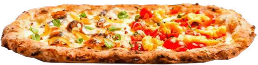 Mezzo metro di pizza con quattro gusti diversi